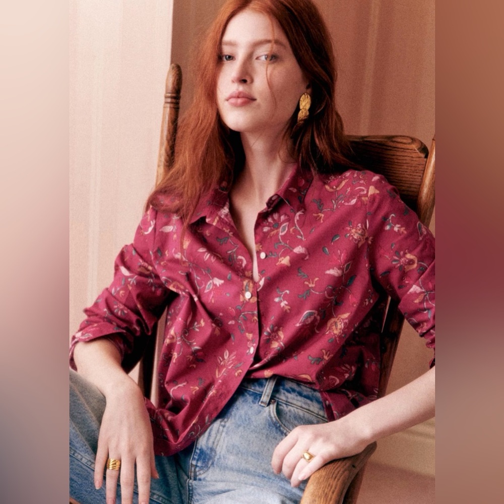 NWT Sezane Pierro Shirt Mona Print size 2